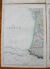 Load image into Gallery viewer, 1863 - France In Six Sheets Antique Map Genuine Hand-Colored