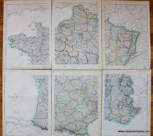 Load image into Gallery viewer, Antique-Map-France-Lowry-Weekly-Dispatch-6-six-sheets-1863-1860s-1800s-19th-century-Maps-of-Antiquity
