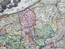 Load image into Gallery viewer, Antique-Hand-Colored-Map-Flanders-Belgium-France-Europe-Comitatus-Flandriae-in-omnes-ejusdem-subjacentes-Ditioes-cum-adjacentibus-accuratissime-divissus-sumtibus-Ioh.-Bapt.-Homanni-Europe-Holland-c.-1750-Johann-Baptist-Homann-Maps-Of-Antiquity