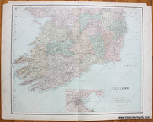 Load image into Gallery viewer, 1890 - Ireland (In 2 Sheets) Antique Map Genuine Printed-Color In Two Sheets