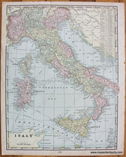 Load image into Gallery viewer, Antique-Printed-Color-Map-Italy;-verso:-Switzerland-1898-Rand-McNally-Italy--1800s-19th-century-Maps-of-Antiquity