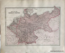 Load image into Gallery viewer, 1876 - Map Of France; Verso: The German Empire Antique Genuine Printed-Color