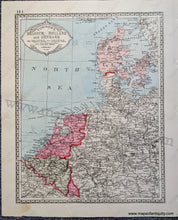 Load image into Gallery viewer, 1888 - Tunison’s Spain And Portugal; Verso: Belgium Holland Denmark Antique Map Genuine
