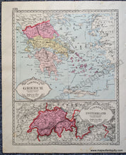 Load image into Gallery viewer, Antique-Map-Tunison's-Greece-and-Tunison's-Switzerland;-verso:-Tunison's-Turkey-in-Europe-Roumania-Servia-and-Montenegro-Europe--1888-Tunison-Maps-Of-Antiquity-1800s-19th-century