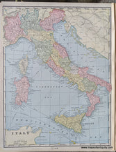 Load image into Gallery viewer, Genuine-Antique-Printed-Color-Comparative-Chart-Italy;-versos:-Germany-Austria-Europe--1892-Home-Library-&-Supply-Association-Maps-Of-Antiquity-1800s-19th-century