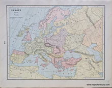 Load image into Gallery viewer, 1892 - Map Of Europe A.d. 800; Verso: 1000 Antique Chart Genuine Printed-Color Comparative