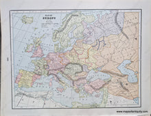 Load image into Gallery viewer, 1892 - Map Of Europe A.d. 1200; Verso: 1400 Antique Chart Genuine Printed-Color Comparative