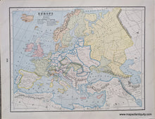 Load image into Gallery viewer, 1892 - Map Of Europe From The Thirty Years War To French Revolution; Verso: During Reformation