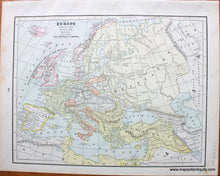 Load image into Gallery viewer, Genuine-Antique-Printed-Color-Comparative-Chart-Map-of-Europe-in-Napoleon's-Time;-verso:-Map-of-Europe-after-Treaty-of-Vienna-Europe--1892-Home-Library-&-Supply-Association-Maps-Of-Antiquity-1800s-19th-century