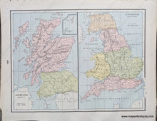 Load image into Gallery viewer, 1892 - Historical Map Of The British Isles Since A.d. 1066; Verso: Scotland And England In Roman