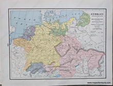 Load image into Gallery viewer, 1892 - Historical Map Of Feudal France During The Hundred Years’ War With England; Verso: Germany