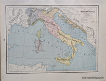 Load image into Gallery viewer, Genuine-Antique-Printed-Color-Comparative-Chart-Historical-Map-of-Modern-Italy;-verso:-Historical-Map-of-British-India-since-A.D.-1751-Europe--1892-Home-Library-&-Supply-Association-Maps-Of-Antiquity-1800s-19th-century