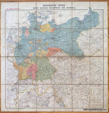 Load image into Gallery viewer, Genuine-Antique-Folding-Map-Deutsches-Reich-nebst-Deutsch-Osterreich-und-Schweiz-Europe-Germany-c.-1890-Carl-Flemming-Maps-Of-Antiquity-1800s-19th-century