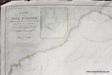 Load image into Gallery viewer, 1865/1867 - Carte De La Cote D’italie Comprise Entre Nice Et Civita-Vecchia Golfe Genes Antique