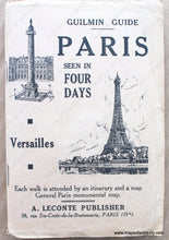 Load image into Gallery viewer, 1925 - Nouveau Paris Monumental; Verso: Monuments Et Vues Des Environs De Paris. Antique Map