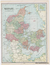 Load image into Gallery viewer, EUR2912-Antique-Map-Denmark-Cram-1903