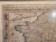 Load image into Gallery viewer, Genuine-Antique-Map-Framed-France-revised-and-augmented-the-attires-of-the-French-and-situations-of-their-chieftest-cityes-observed-by-John-Speede-1676-Speed-Maps-Of-Antiquity