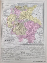 Load image into Gallery viewer, Genuine-Antique-Hand-Colored-Map-Double-sided-page-Germany-verso-Austria-and-Prussia-1850-Mitchell-Thomas-Cowperthwait-Co--Maps-Of-Antiquity