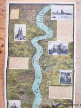 Load image into Gallery viewer, Vibrant original colors in tones of green, blue, orange and brown. Genuine-Antique-Folding-Map-Panorama-of-the-Rhine-with-text-inserted-1900-Hoursch-Bechstedt-Maps-Of-Antiquity
