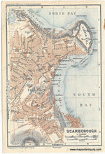 Load image into Gallery viewer, 1927 - Double-sided map: Scarborough England / Hull England - Genuine Antique Map