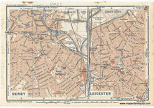 Load image into Gallery viewer, 1927 - Double-sided map: Derby and Leicester England / Vicinity of Peak District England - Genuine Antique Map