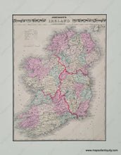 Load image into Gallery viewer, Antique-Hand-Colored-Map-Ireland---1860-Johnson-Maps-Of-Antiquity