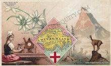 Load image into Gallery viewer, Antique-Chromolithograph-Map-Switzerland-1890-Arbuckle-1800s-19th-century-Maps-of-Antiquity