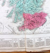 Load image into Gallery viewer, 1821 - Geographical And Statistical Map Of Scotland. No. 33. Antique Genuine Hand-Colored