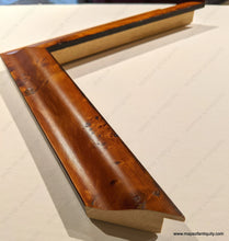 Load image into Gallery viewer, Honey Wood Burl Round Frame For Small Pieces Up To 12 X 14 Inches Custom Conservation Framing