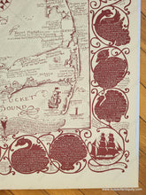 Load image into Gallery viewer, Genuine Antique Vintage Pictorial Map of Cape Cod in cranberry red published in 1948-Claretta Pope Higgins-Maps-Of-Antiquity