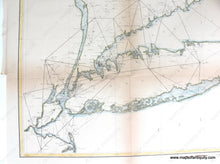 Load image into Gallery viewer, 1873 - Long Island Sound Sketch B No. 2 Showing The Triangulation & Geographical Positions In