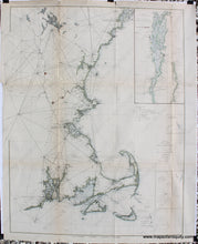 Load image into Gallery viewer, Hand-Colored-Antique-Nautical-Chart-Northeast-Coast-United-States-Coast-Survey-Sketch-A-Shewing-the-progress-of-the-Survey-in-Section-No.-1-From-1844-to-1881-Antique-Nautical-Charts-and-Coast-Surveys-of-the-World -Coastal-Report-Charts-New-England-1881-U.S.-Coast-Survey-Maps-Of-Antiquity