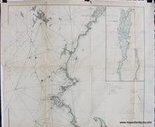 Load image into Gallery viewer, Hand-Colored-Antique-Nautical-Chart-Northeast-Coast-United-States-Coast-Survey-Sketch-A-Shewing-the-progress-of-the-Survey-in-Section-No.-1-From-1844-to-1881-Antique-Nautical-Charts-and-Coast-Surveys-of-the-World -Coastal-Report-Charts-New-England-1881-U.S.-Coast-Survey-Maps-Of-Antiquity