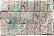 Load image into Gallery viewer, Antique-Folding-City-Map-Tape-Indicator-Map-of-London-and-Visitors-Guide**********-Towns-and-Cities-London-1883-C.-Smith-and-Son-Maps-Of-Antiquity