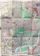 Load image into Gallery viewer, Antique-Folding-City-Map-Tape-Indicator-Map-of-London-and-Visitors-Guide**********-Towns-and-Cities-London-1883-C.-Smith-and-Son-Maps-Of-Antiquity