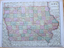 Load image into Gallery viewer, Antique-Printed-Color-Map-Michigan-and-Wisconsin-verso:-Missouri-and-Iowa-North-America-Midwest-1900-Cram-Maps-Of-Antiquity