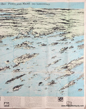 Load image into Gallery viewer, 1950 - Bird's Eye View of Casco Bay: Portland, Maine and Surroundings - Original Map