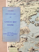 Load image into Gallery viewer, 1950 - Bird's Eye View of Casco Bay: Portland, Maine and Surroundings - Original Map