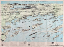Load image into Gallery viewer, 1950 - Bird's Eye View of Casco Bay: Portland, Maine and Surroundings - Original Map