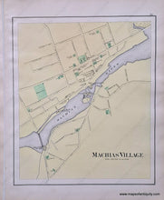 Load image into Gallery viewer, MAI074-Antique-Map-Machias Village-Maine-1884