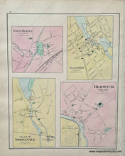 Load image into Gallery viewer, 1884 - Double-Sided Map: Penobscot County Maine Old Orchard Beach North Berwick Sanford Springvale
