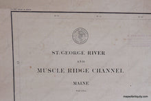 Load image into Gallery viewer, 1878 - St. George’s River And Muscle Ridge Channel Antique Chart Genuine Nautical