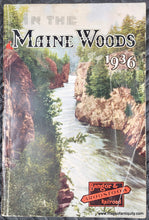 Load image into Gallery viewer, Book cover of 'In the Maine Woods 1936' featuring a scenic river and cliffs.