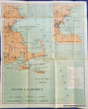 Load image into Gallery viewer, MAS1323-Antique-map-chart-Second-L-H-District-Boston-Cape-Cod-Massachusetts-BayNew-England-1903-Lighthouse-Service-Maps-Of-Antiquity