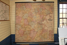 Load image into Gallery viewer, 1867 - Boston And Its Environs Wall Map Antique Hand-Colored Genuine On Rods