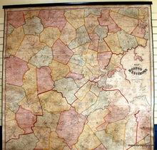Load image into Gallery viewer, Hand-Colored-Antique-Wall-Map-on-Rods-Boston-And-Its-Environs-Wall-Map-United-States-Boston-1867-Baker-&-Tilden-Maps-Of-Antiquity