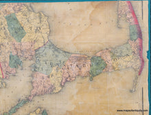 Load image into Gallery viewer, Massachusetts-Topographic-State-Wall-Map-Fragment-1861-Walling-Nantucket-Martha's-Vineyard-Cape-Cod-Buzzards-Bay-Plymouth-Accushnet-Antique-1860s-1800s-19th-century-Maps-of-Antiquity