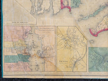 Load image into Gallery viewer, Massachusetts-Topographic-State-Wall-Map-Fragment-1861-Walling-Nantucket-Martha's-Vineyard-Cape-Cod-Buzzards-Bay-Plymouth-Accushnet-Antique-1860s-1800s-19th-century-Maps-of-Antiquity