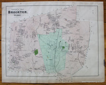 Load image into Gallery viewer, 1879 - Brockton/Abington/S. Abington (Ma) Antique Map Genuine Hand-Colored