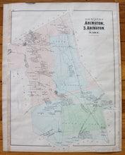Load image into Gallery viewer, 1879 - Brockton/Abington/S. Abington (Ma) Antique Map Genuine Hand-Colored